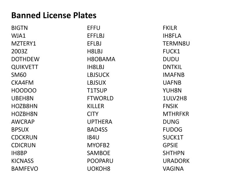 5 letter license plate ideas